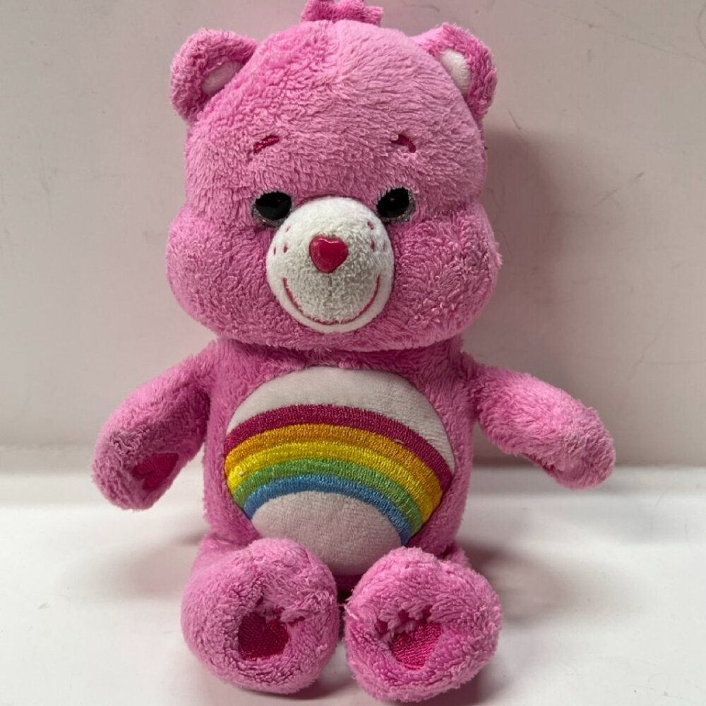 Care Bears Cheer Bear Rainbow Pink 8" Stuffed Animal Plush